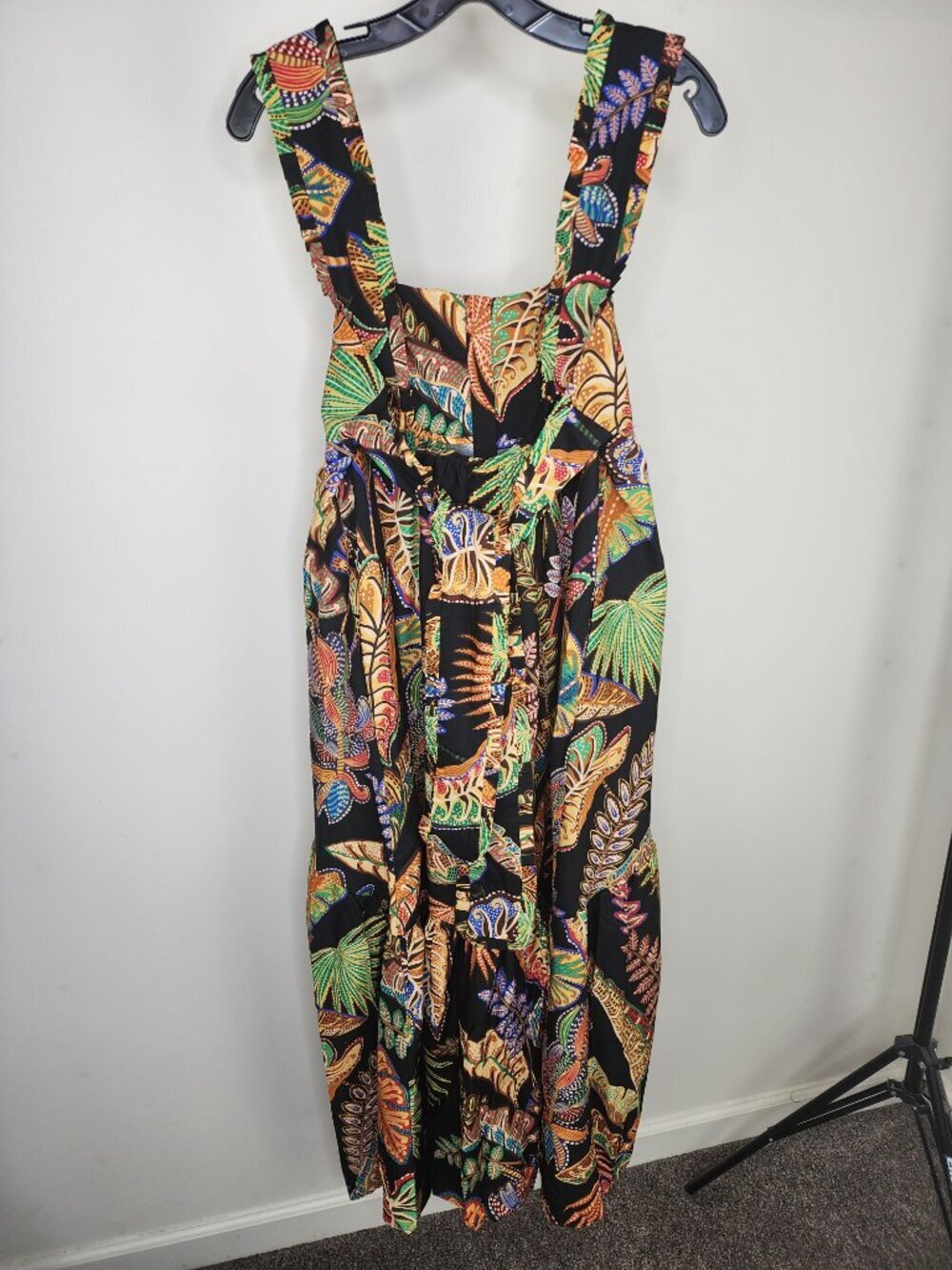 NWT Farm Rio Cool Foliage Black Sleeveless Maxi Dress Size Small - Picture 8 of 17